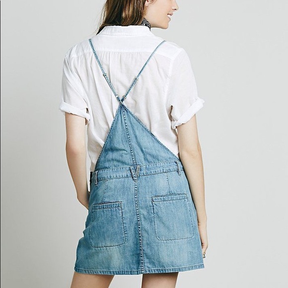 Free People Savannah chambray jumper dress - Picture 3 of 7